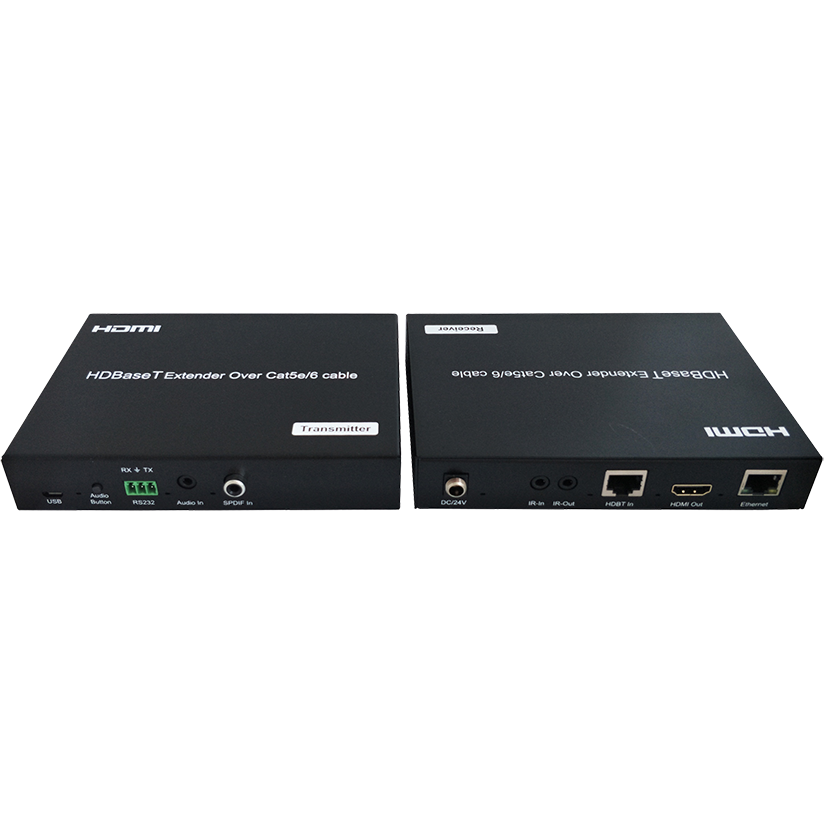 Передатчик и приемник сигнала HDBaseT со звуком по LAN Prestel EHD-4K100A